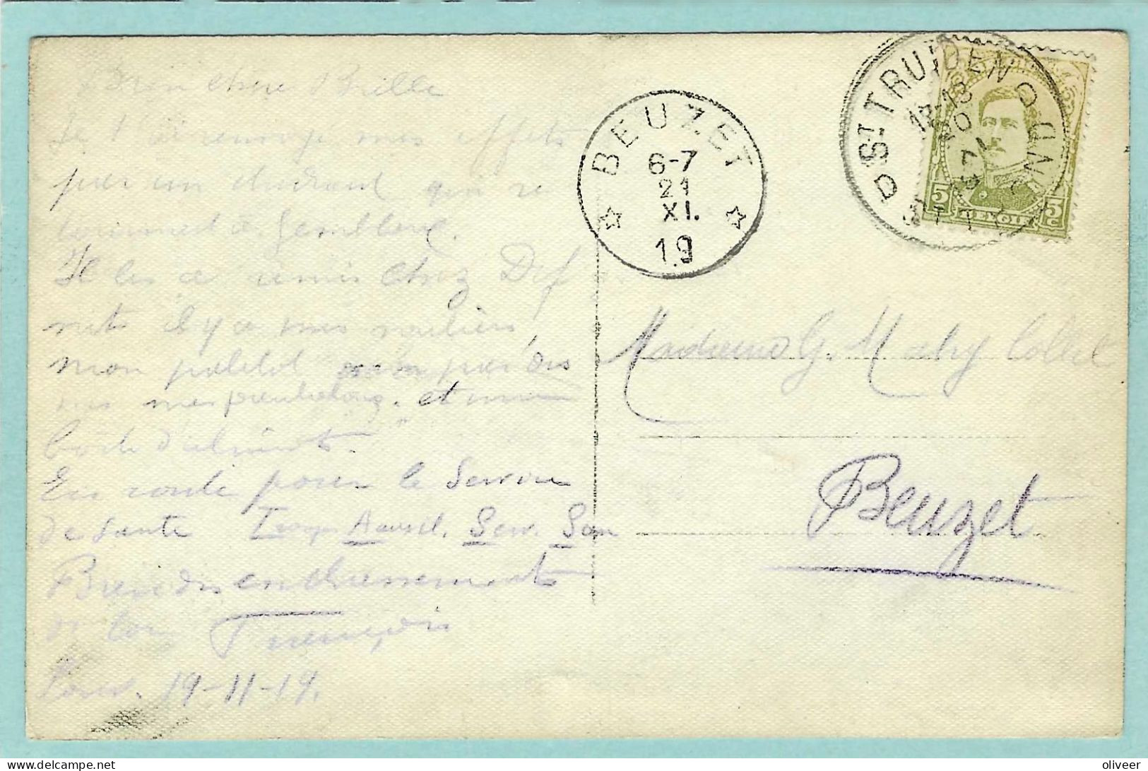 Postkaart Met Sterstempel BEUZET - 1919 - Sterstempels