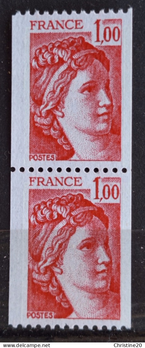 France 1977 N°1981 + N°1981a  **TB Cote 5€60 - Coil Stamps