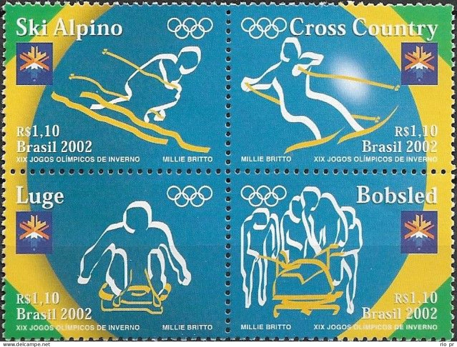 BRAZIL - BLOCK OF FOUR SALT LAKE CITY'2002 WINTER OLYMPIC GAMES 2002 - MNH - Invierno 2002: Salt Lake City