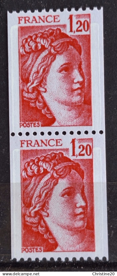 France 1977 N°1981B + N°1981Ba  **TB Cote 5€40 - Coil Stamps