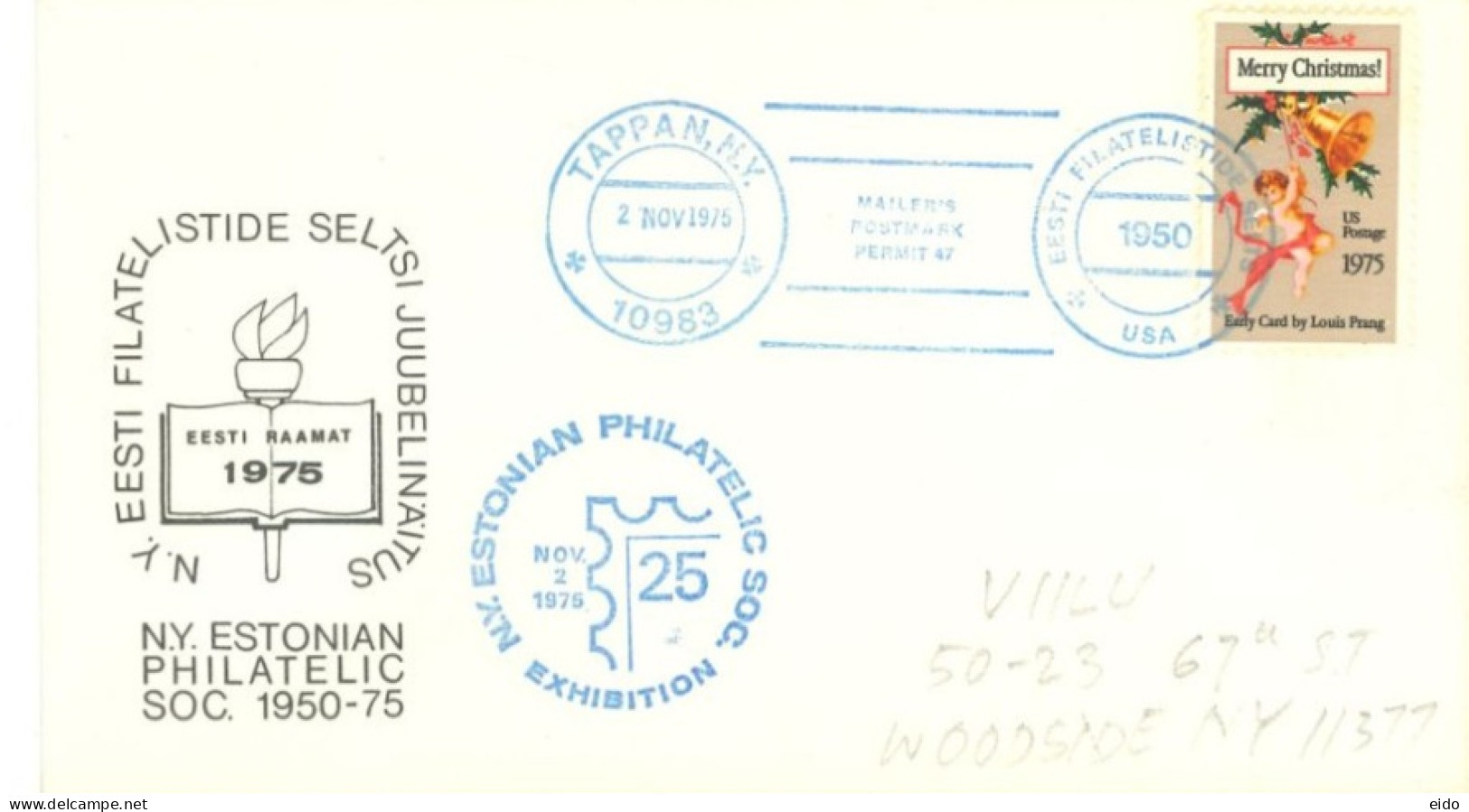 U.S.A.. -1975 -  SPECIAL STAMP COVER OF N.Y. ESTONIAN PHILATELIC SOCIETY SENT TO N.Y. . - Covers & Documents