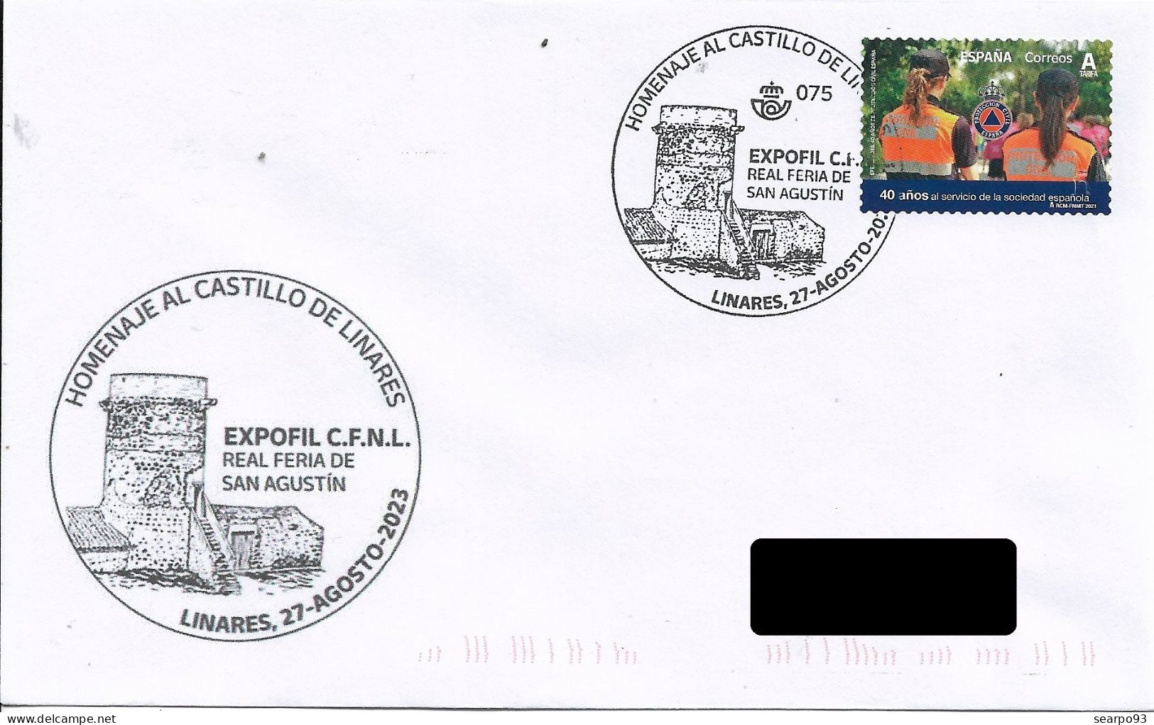 SPAIN. POSTMARK. LINARES CASTLE. 2023 - Sonstige & Ohne Zuordnung