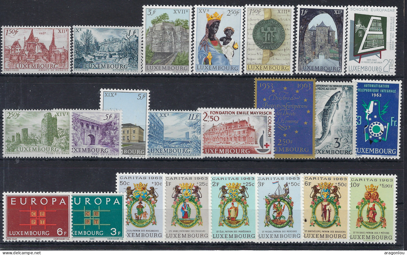 Luxembourg - Luxemburg - Timbres -  1963    Année Complète   8 Séries   MNH** - Volledige Jaargang