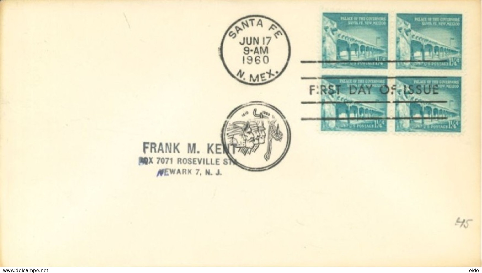 U.S.A.. -1960 -  FDC STAMPS OF THE GOVERNORS, SANTA  FE, NEW MEXICO. - Covers & Documents