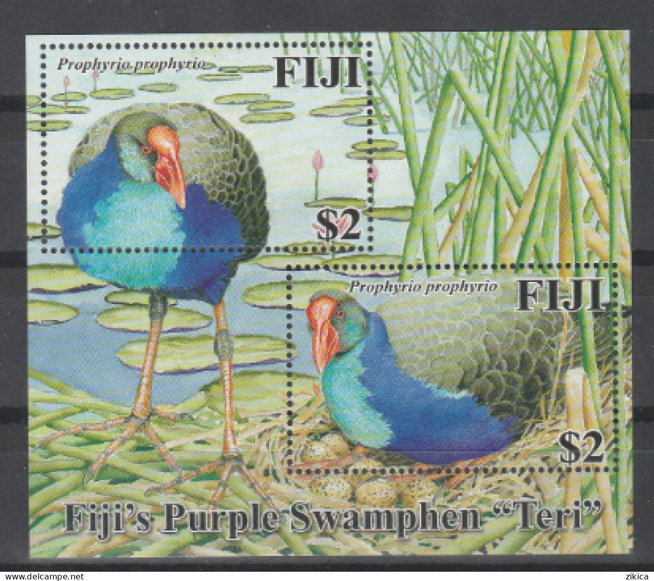 Fiji - 2006 Fiji's "Teri" Purple Swamp-hen.Fauna/Birds.S/S,MNH** - Fiji (1970-...)