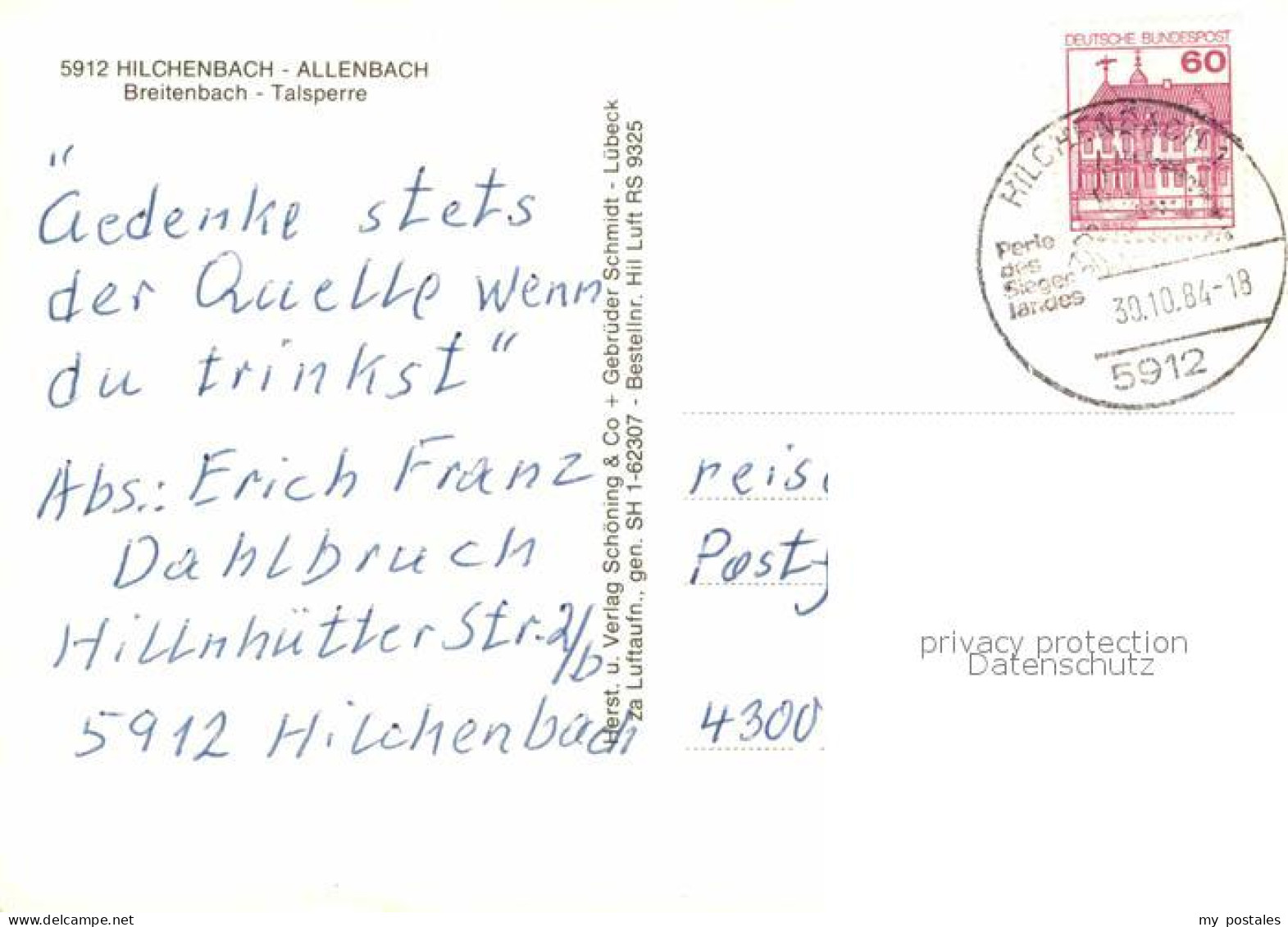 72757997 Allenbach Siegen Breitenbach-Talsperre Fliegeraufnahme Hilchenbach - Hilchenbach
