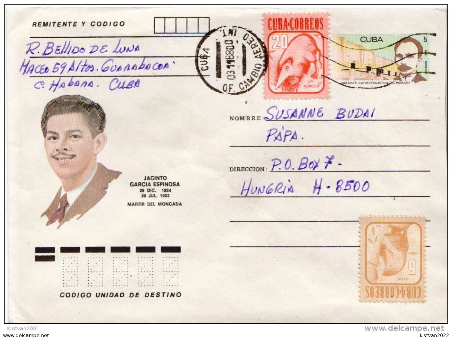 Postal History: Cuba Postal Stationery Cover - Covers & Documents