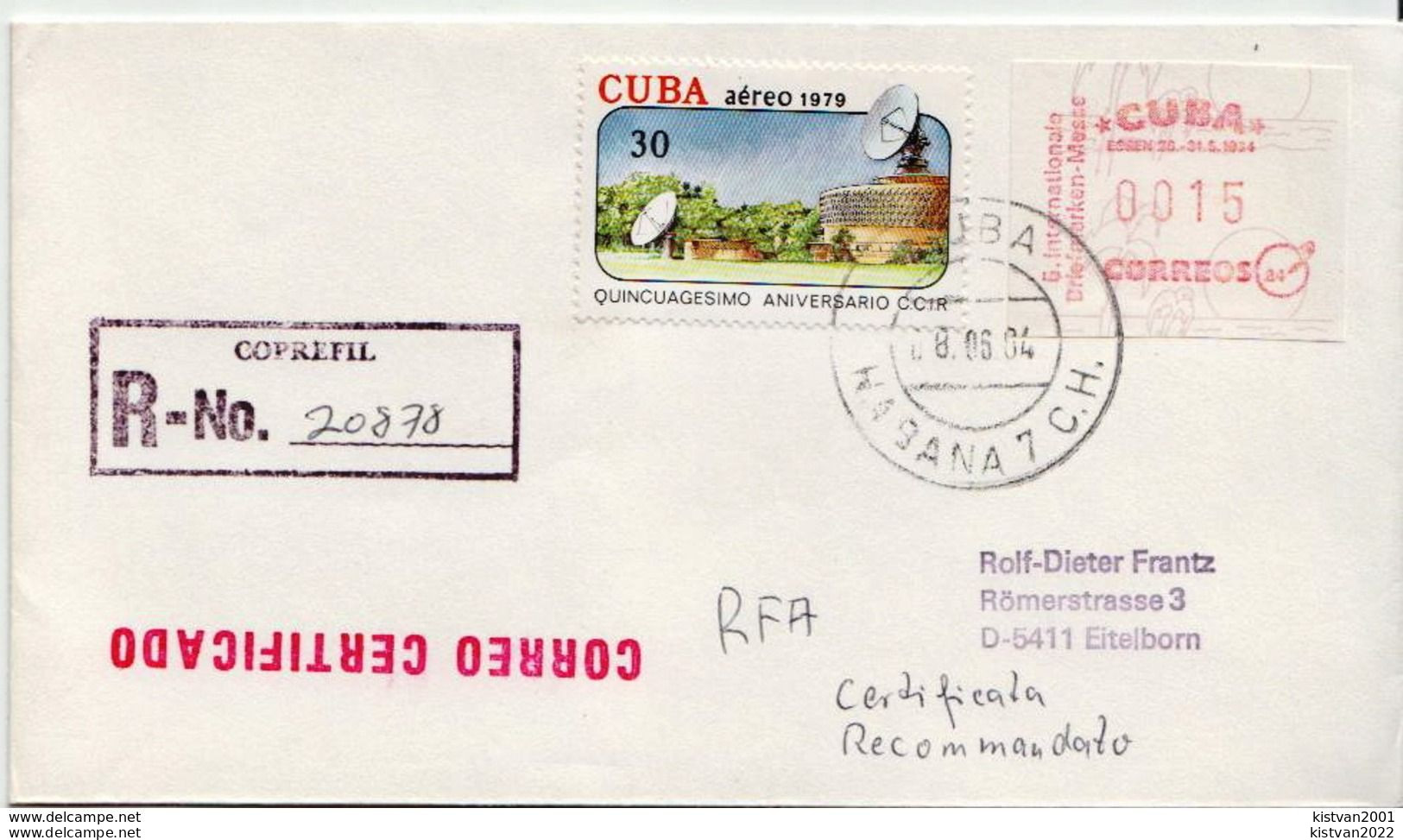 Postal History: Cuba Cover With Machine Stamp - Briefe U. Dokumente