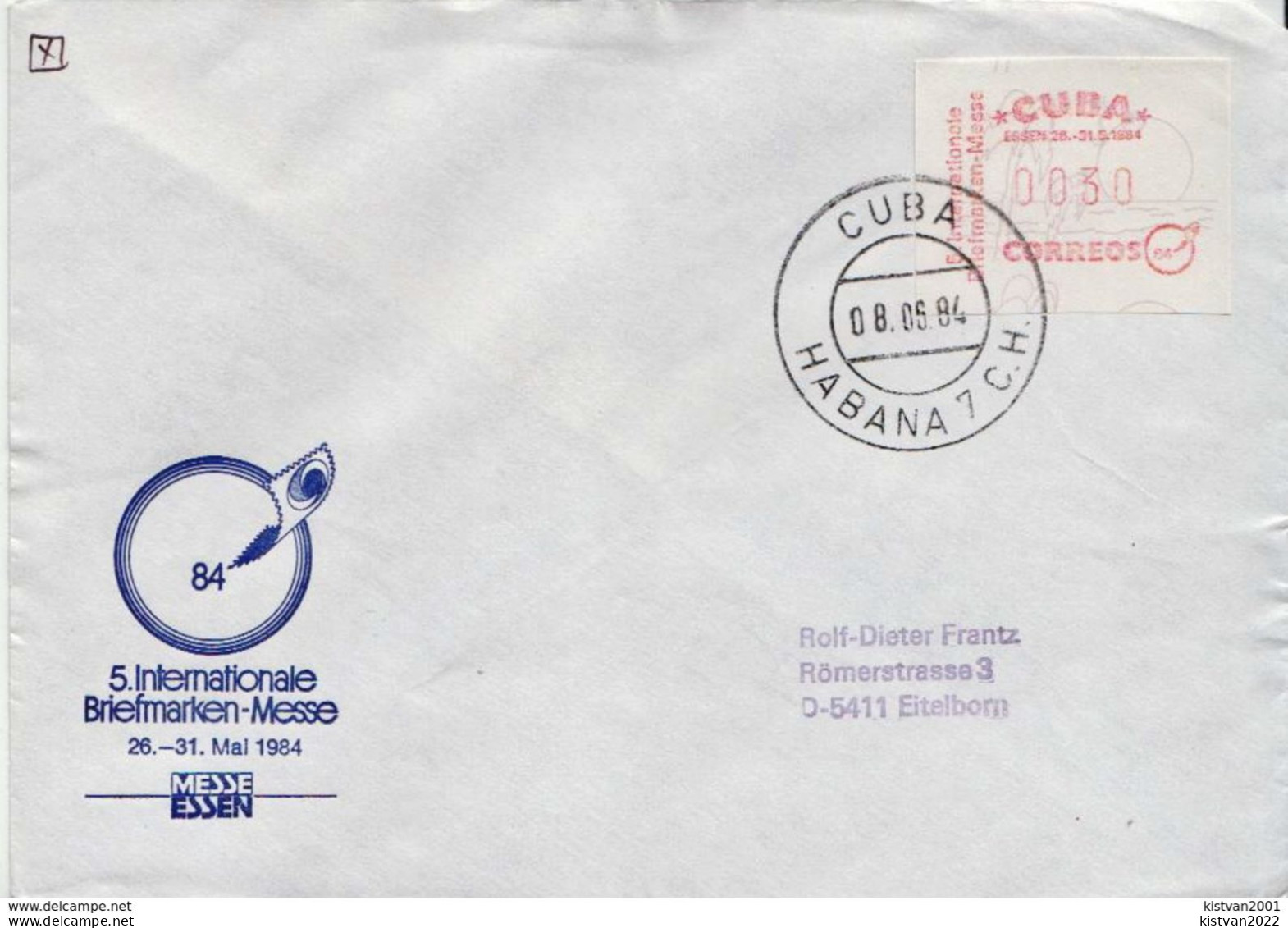 Postal History: Cuba Cover With Machine Stamp - Brieven En Documenten