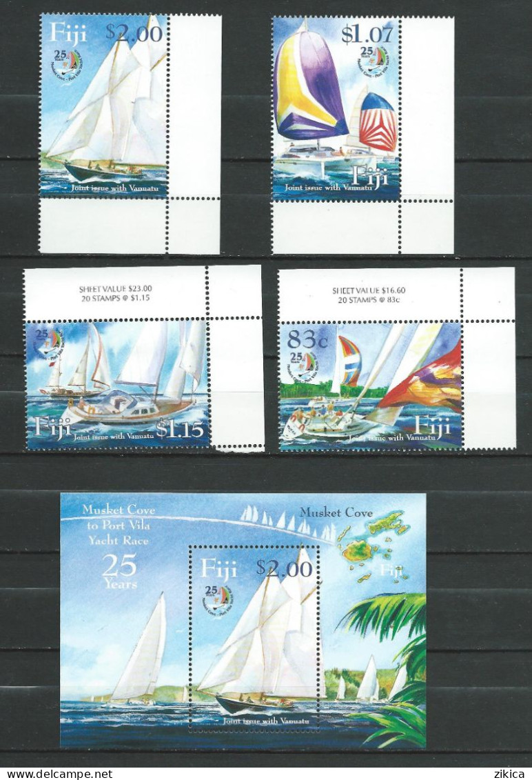 Fiji - 2004 The 25th Anniversary Of The Musket Cove-Port Vila Yacht Race,stamps And M/S  MNH** - Fiji (1970-...)