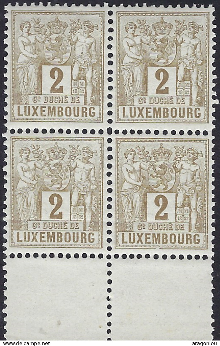 Luxembourg - Luxemburg - Timbres -  1882   Allégories  1 Bloc à 4    MNH** - Blokken & Velletjes