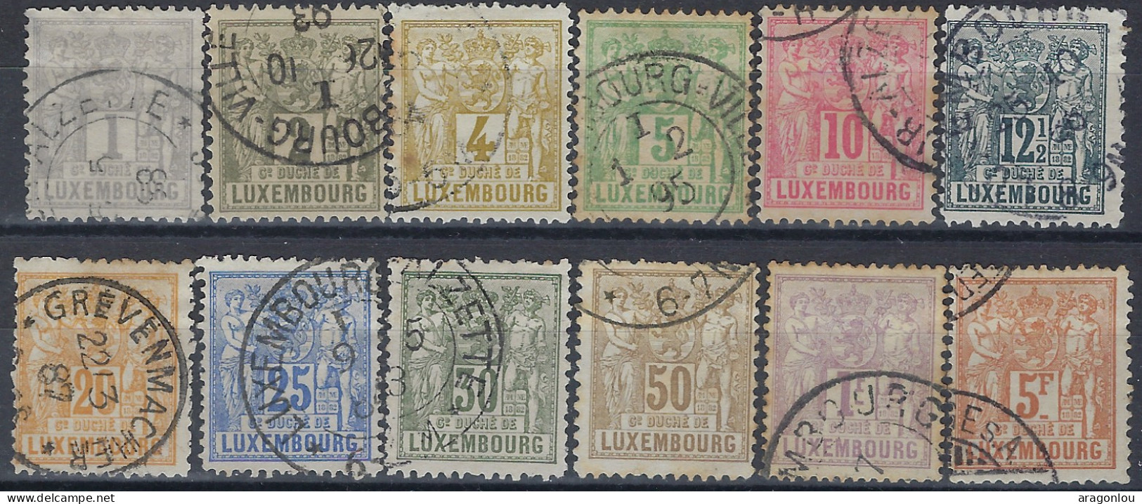 Luxembourg - Luxemburg - Timbres -  1882   Allégorie  Série   ° - 1882 Allegorie