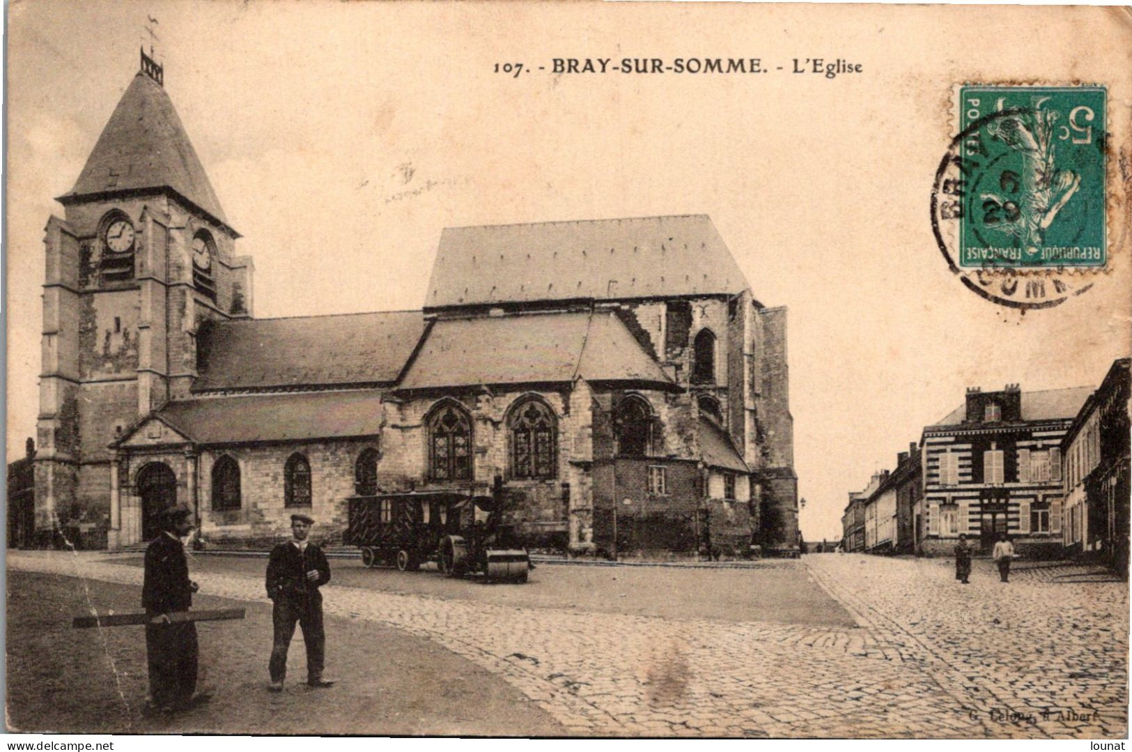 80 BRAY Sur Somme - L'église (pli Coin Gauche) - Bray Sur Somme