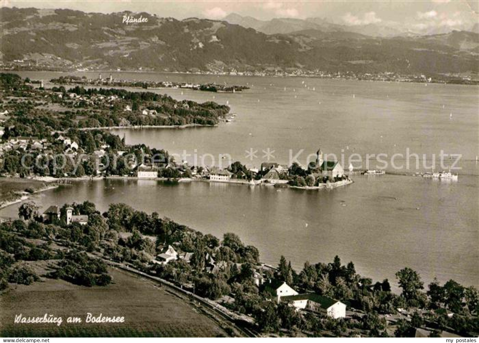 72755333 Wasserburg Bodensee Mit Pfaender Alpenpanorama Fliegeraufnahme Wasserbu - Wasserburg A. Bodensee