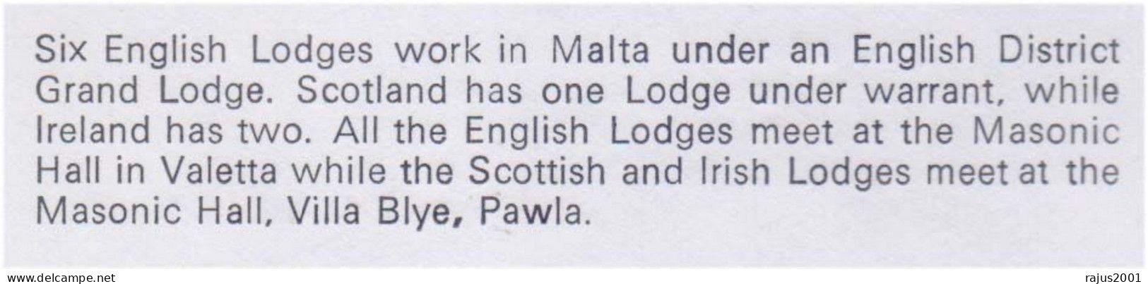 Malta Masonic Hisory, Grand Lodge, George Cross Freemasonry Masonic Cover Great Britain - Franc-Maçonnerie