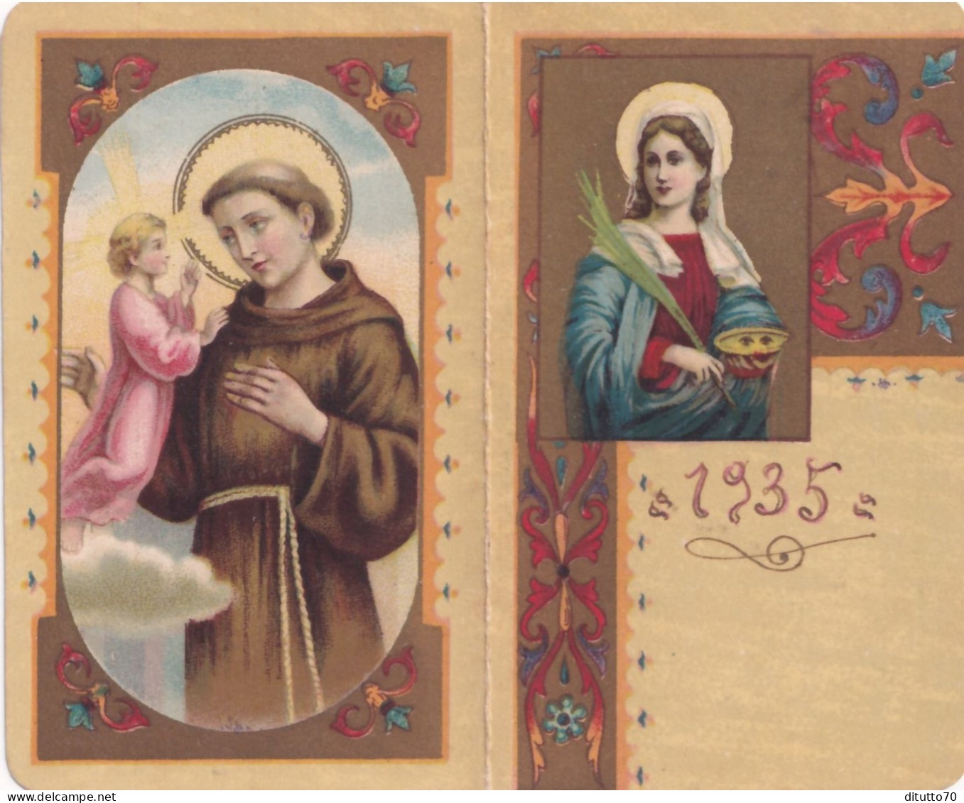 Calendarietto - S.antonio - S.lucia - Anno 1935 - Kleinformat : 1921-40