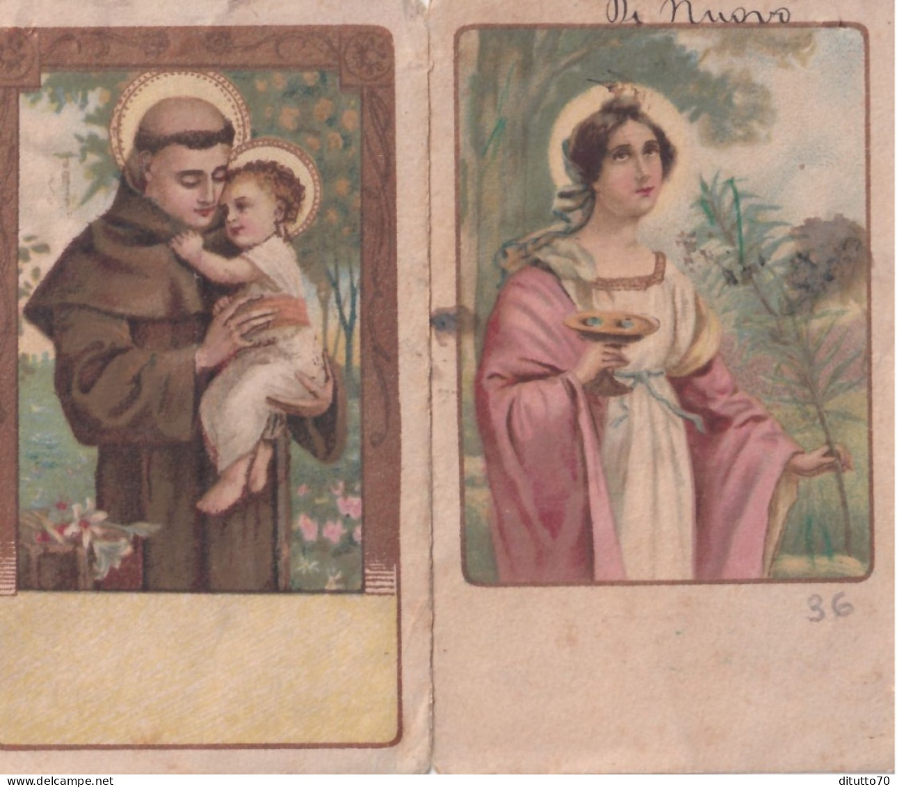 Calendarietto - S.antonio - S.lucia - Anno 1936 - Petit Format : 1921-40