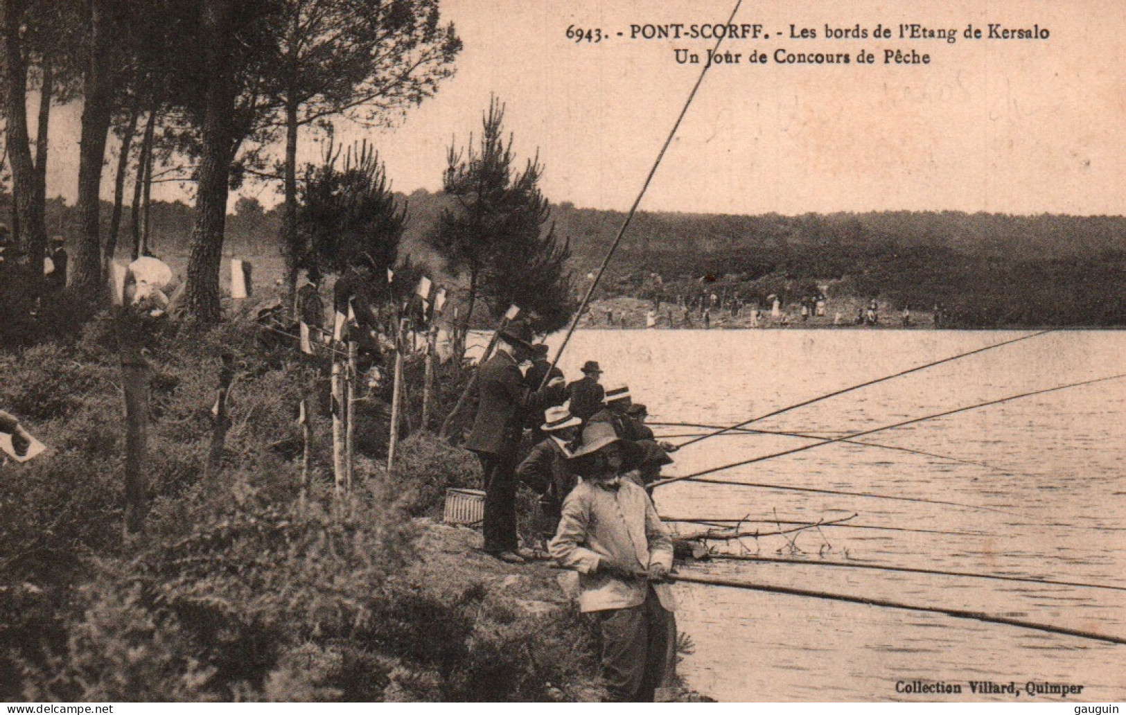 CPA - PONT-SCORFF - Bords De L'étang De Kersalo Un Jour De Concours De Pêche ... Edition Villard - Pont Scorff