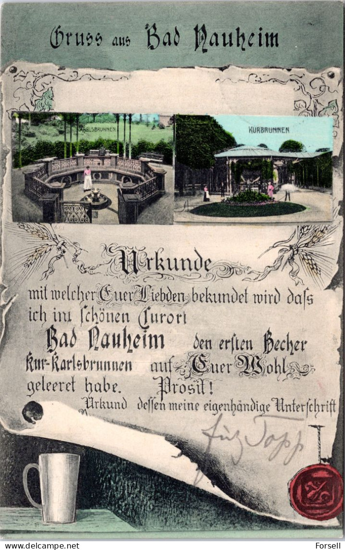 Gruss Aus Bad Nauheim  (Stempel: Bad Nauheim 1910, Nach Norwegen) - Bad Nauheim