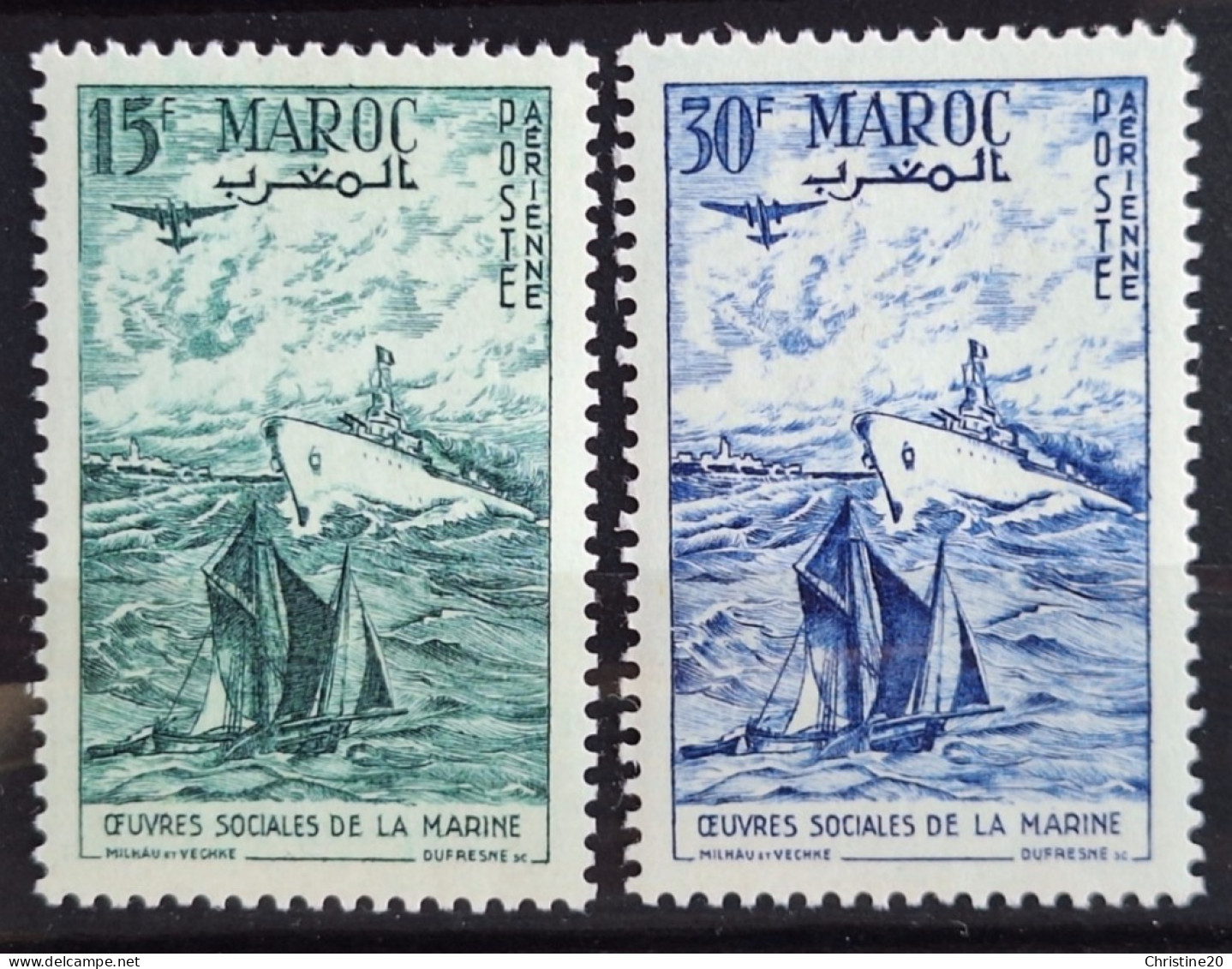 Maroc 1954 PA98/99 **TB Cote 5€50 - Luftpost