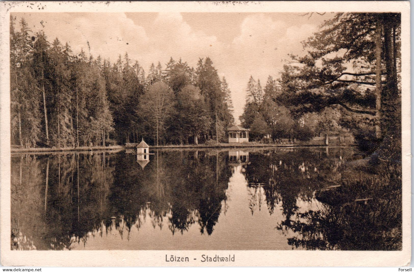 Lötzen , Stadtwald  (Stempel: Berlin 1923 (INFLA-Frankatur), Nach Schweden) - Ostpreussen