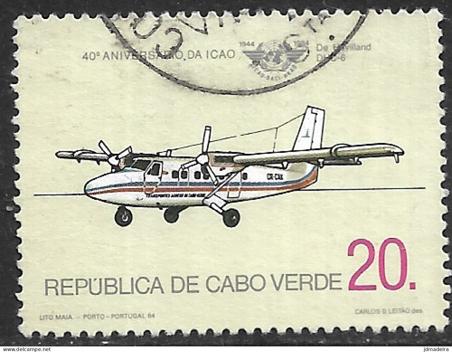 Cabo Verde – 1984 Civil Aviation Organization Anniversary 20. Used Stamp - Kaapverdische Eilanden