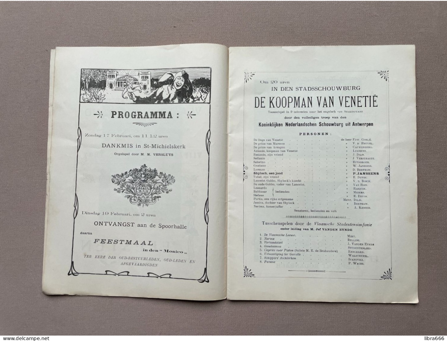 1907  Studentenblad  ONS LEVEN LOVEN  Eerste Vijfjaarfeest Van Het Algemeen Studentengenootschap VLAAMSCH VERBOND Leuven - Scolastici