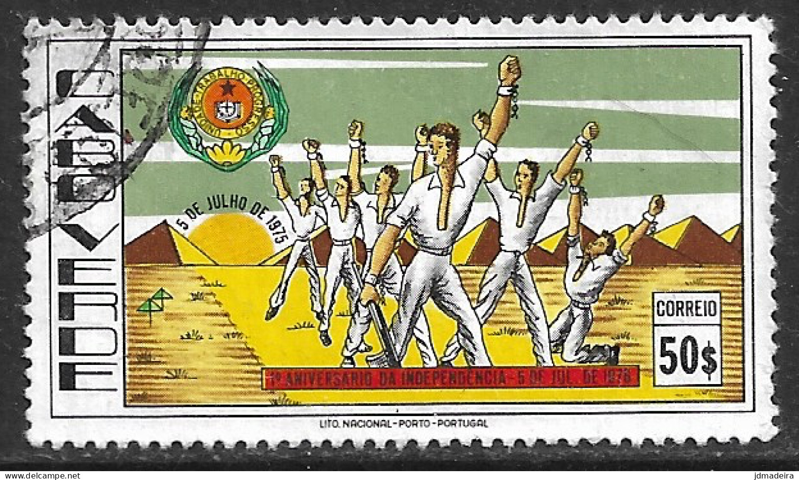 Cabo Verde – 1976 Independence Anniversary 50$00 Used Stamp - Kaapverdische Eilanden