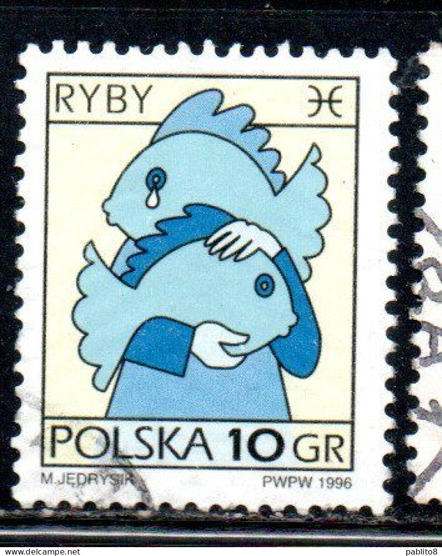 POLONIA POLAND POLSKA 1996 SIGNS OF THE ZODIAC PISCES 10g USED USATO OBLITERE' - Gebraucht