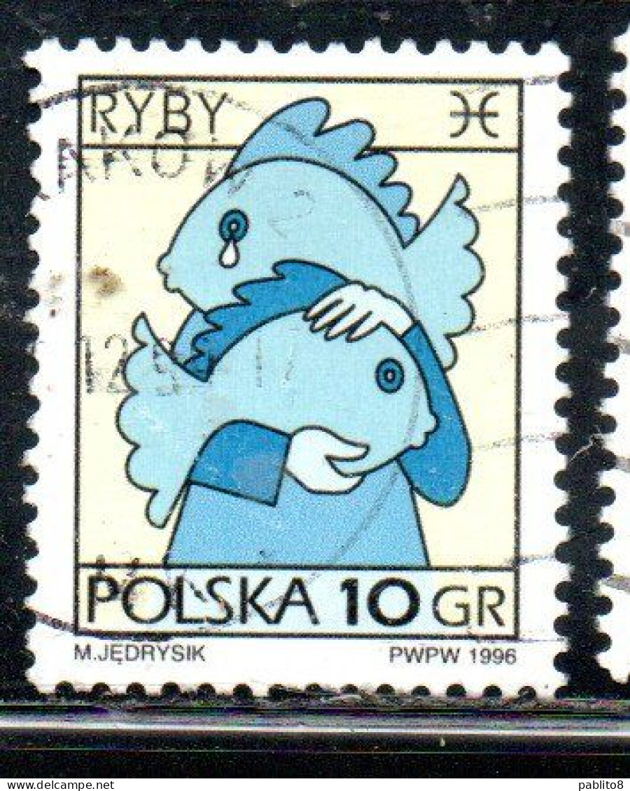 POLONIA POLAND POLSKA 1996 SIGNS OF THE ZODIAC PISCES 10g USED USATO OBLITERE' - Usados