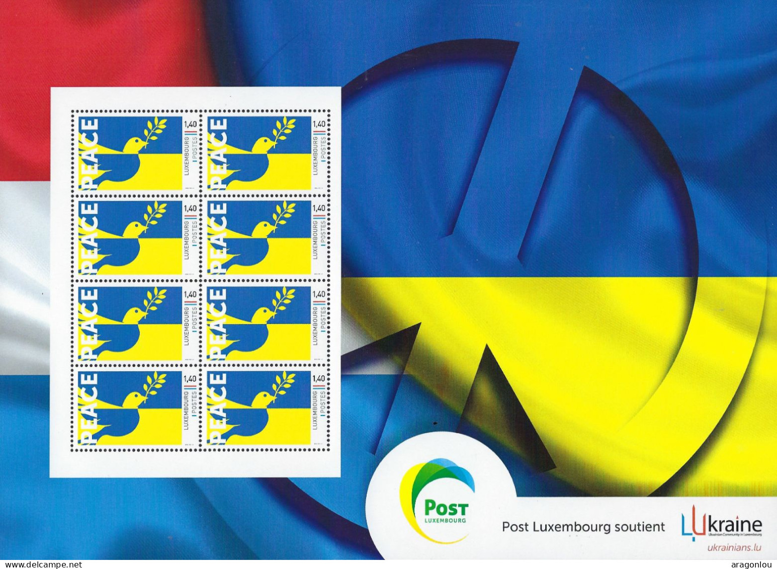 Luxembourg  -  Luxemburg  -  Feuillet  -  UKRAINE   -   PEACE - Blocks & Sheetlets & Panes