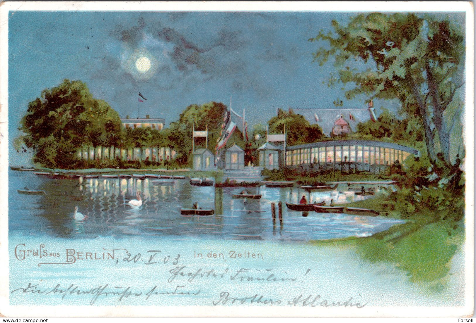 Gruss Aus Berlin , In Den Zelten  (Stempel: Berlin N 1903 , Nach Norwegen) - Köpenick