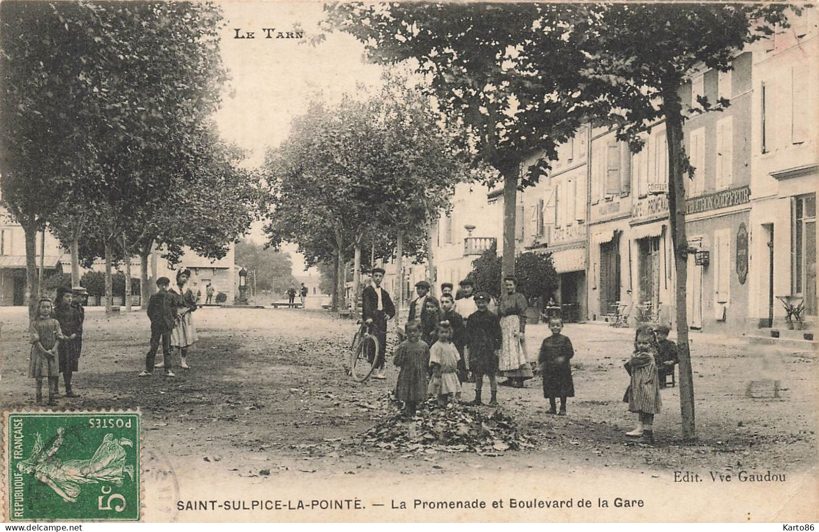 St Sulpice La Pointe * 1904 * La Promenade Et Le Boulevard De La Gare * Coiffeur BOUTRON * Café RAYNAUD * Villageois - Saint Sulpice