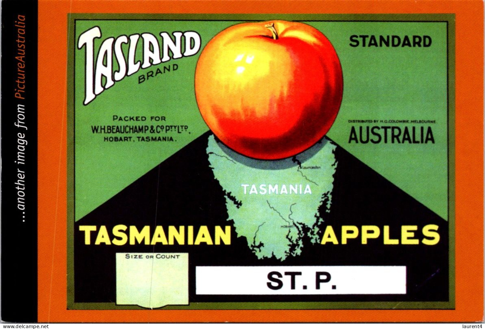 27-2-2024 (1 Y 21) Australia - Tasmania - Tasland Brand Appple (humour & Map) - Andere & Zonder Classificatie