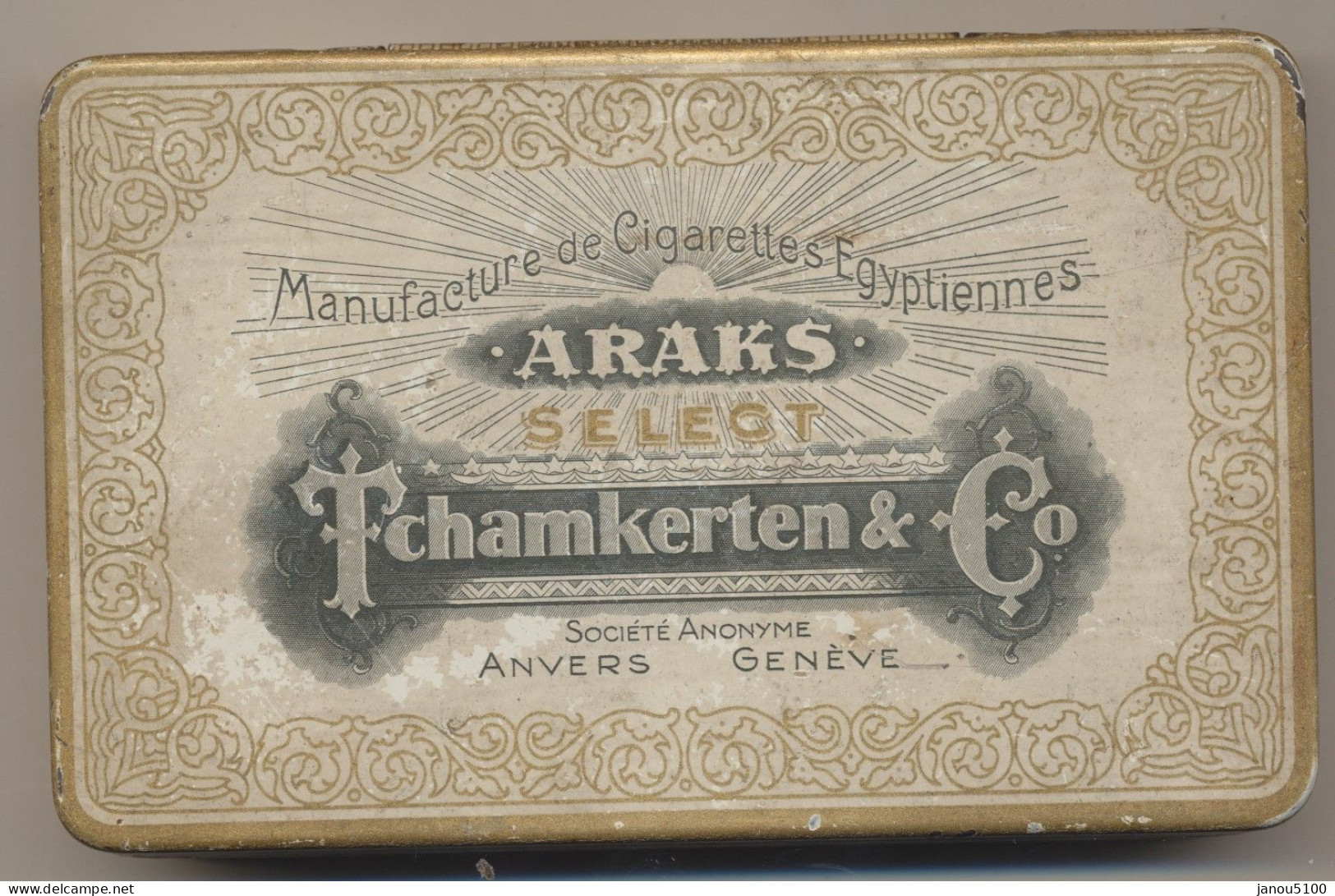 TABAC     " BOITE A  CIGARETTES - ARAKS- TCHAMKERTEN  "   1920. - Schnupftabakdosen (leer)