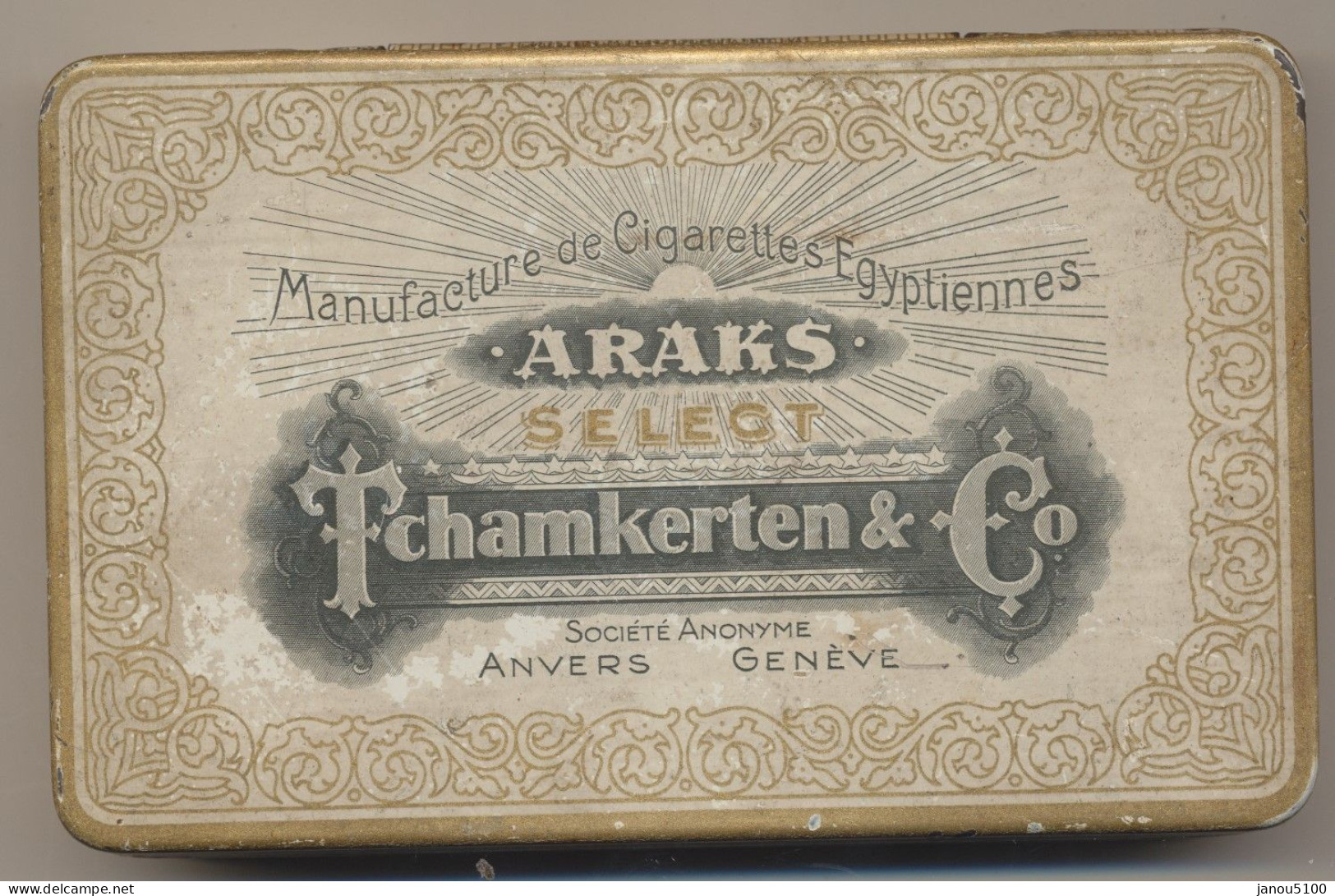TABAC     " BOITE A  CIGARETTES - ARAKS- TCHAMKERTEN  "   1920. - Boites à Tabac Vides