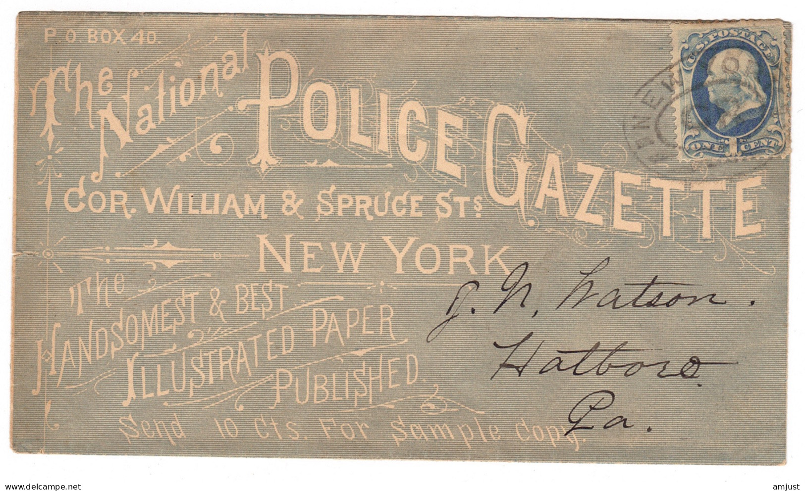 Police // Lettre The National Police Gazette New York - Police - Gendarmerie