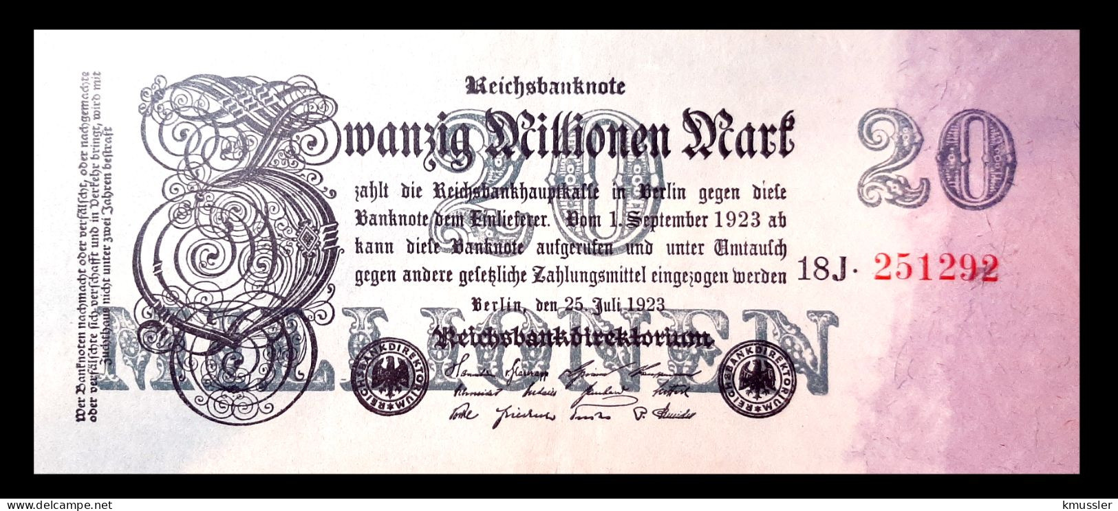 # # # Banknote Deutsches Reich (Germany) 20.000 Mark 1923 # # # - 20 Miljoen Mark