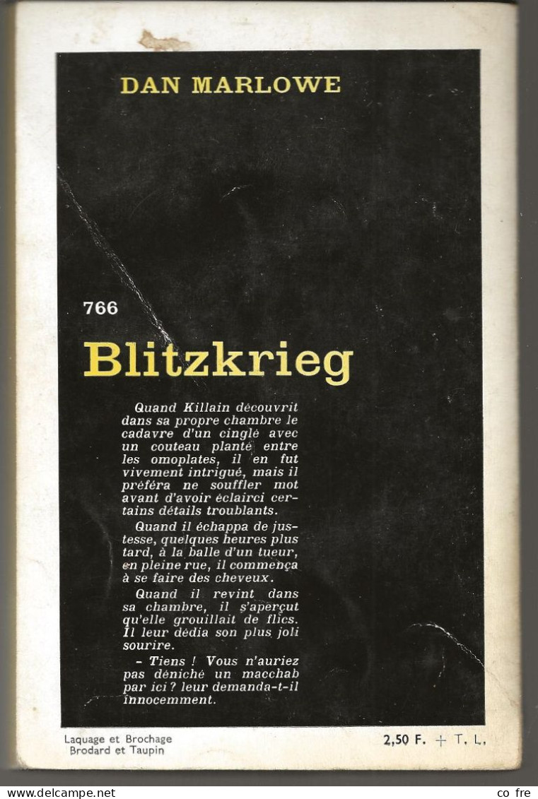 SÉRIE NOIRE N°766 "Blitzkrieg" Dan Marlowe 1ère édition Française 1963 (voir Description) - Série Noire