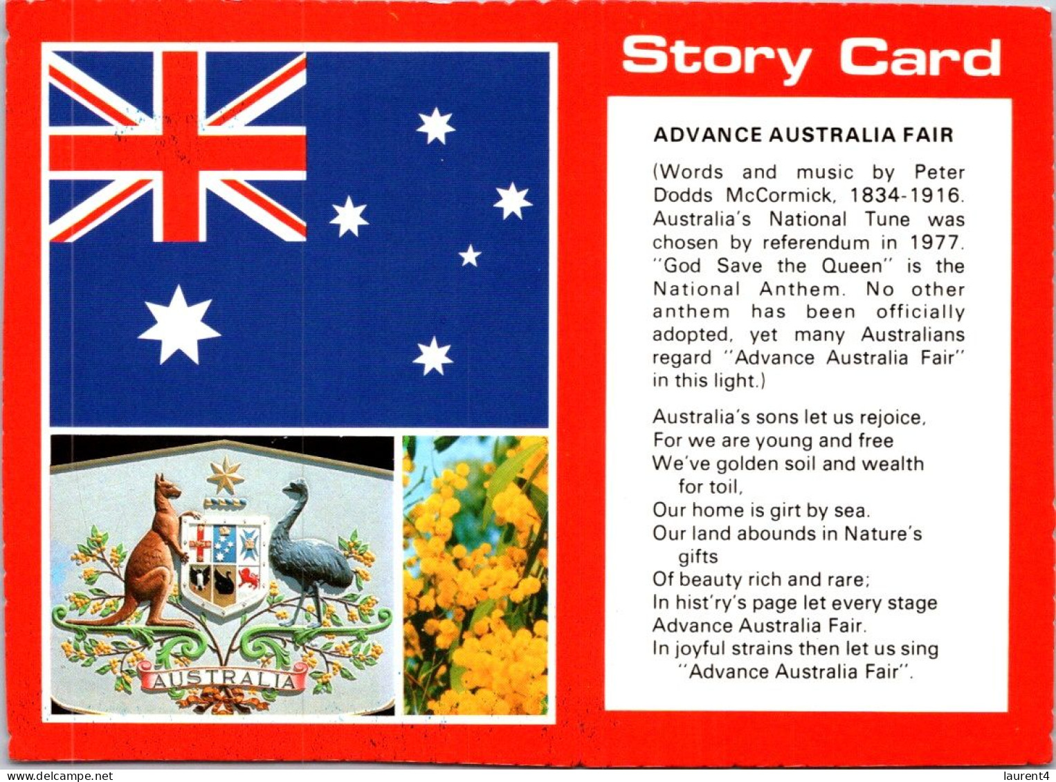 27-2-2024 (1 Y 21) Australia - NSW - Coat Of Arm - Flag + National Anthem - Autres & Non Classés