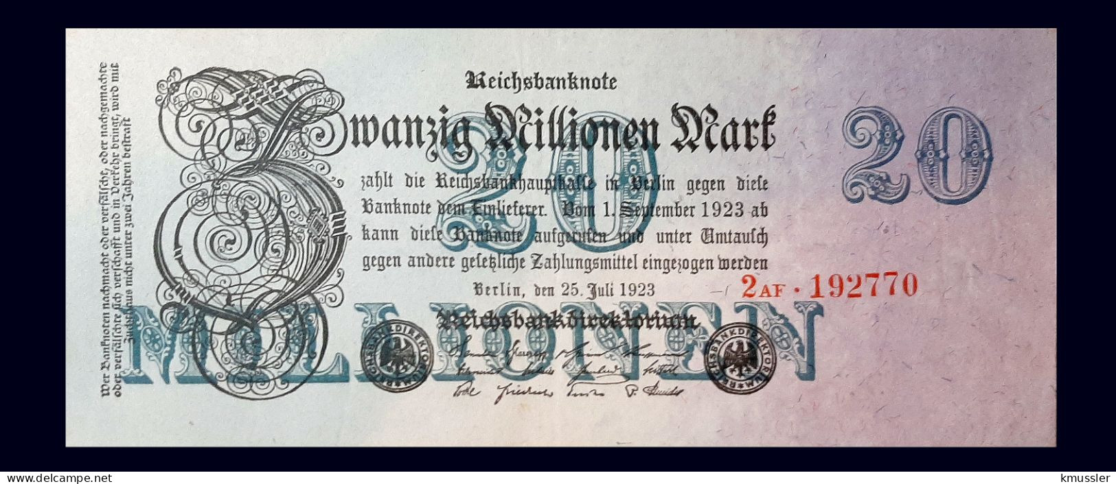 # # # Banknote Deutsches Reich (Germany) 20.000 Mark 1923 # # # - 20 Millionen Mark
