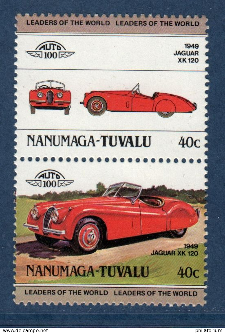 Tuvalu - Nanumaga, Mi 9, 10, Jaguar XK120 1949, - Tuvalu