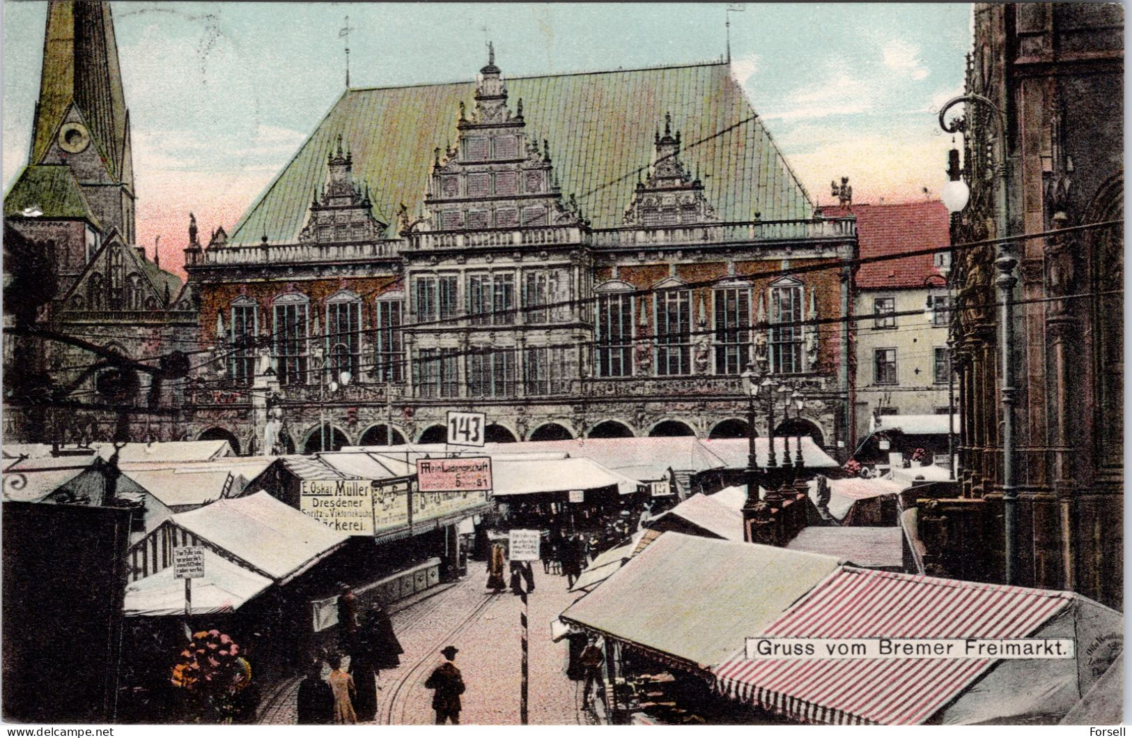 Gruss Vom Bremer Freimarkt (Stempel: Bremen 1910 , Nach Norwegen) - Bremen