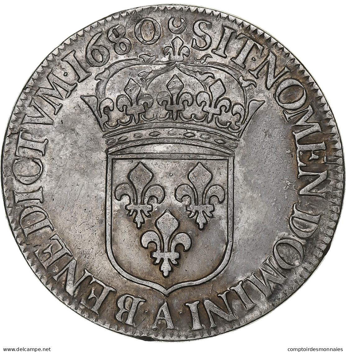 France, Louis XIV, Écu à La Cravate, 1680, Paris, Argent, TTB+, Gadoury:210 - 1643-1715 Lodewijk XIV De Zonnekoning
