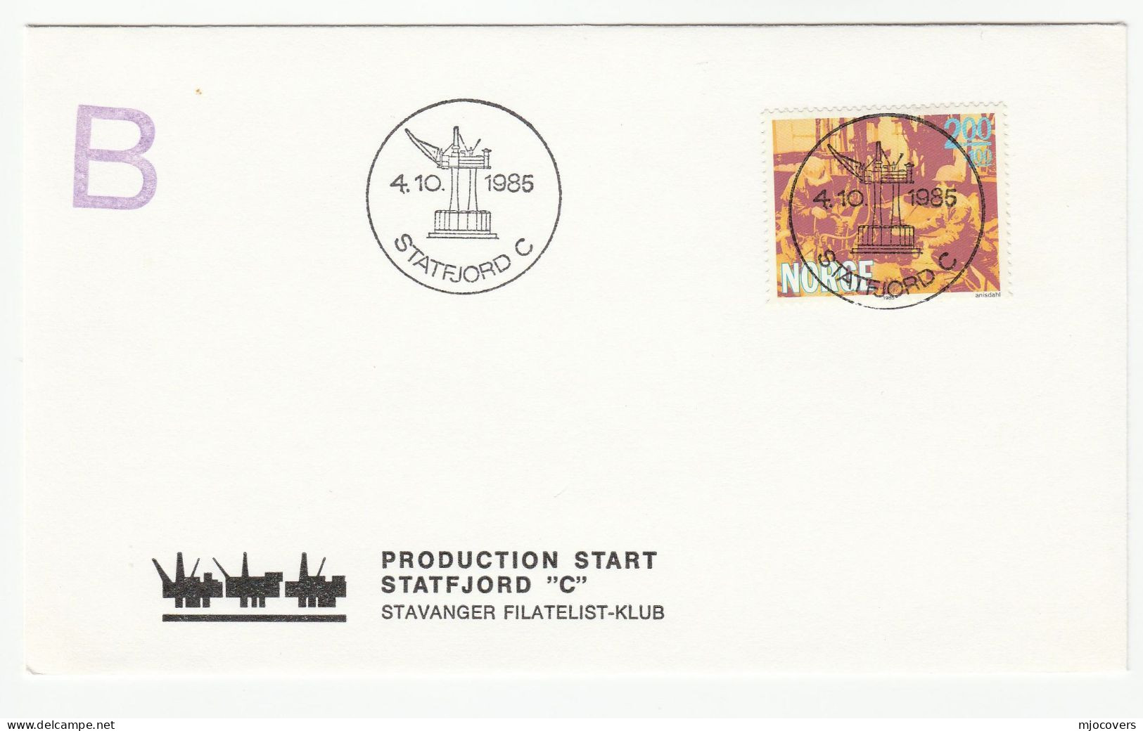 OIL RIG - 1985 Stratjord C PRODUCTION Inauguration NORWAY  COVER Energy Petrochemicals Event Minerals - Aardolie