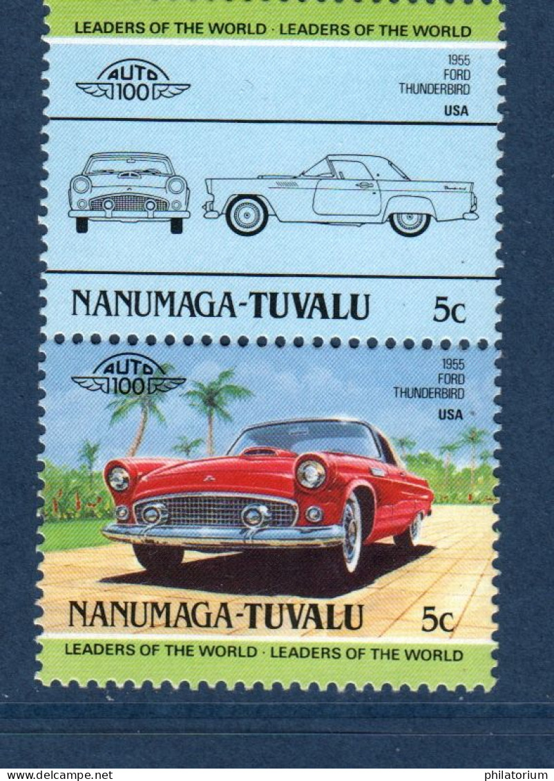 Tuvalu - Nanumaga, Mi 25,26, Ford Thunderbird 1955 - Tuvalu