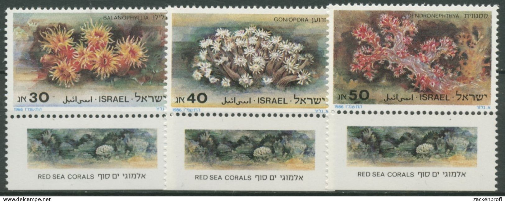 Israel 1986 Korallen 1027/29 Mit Tab Postfrisch - Nuovi (con Tab)