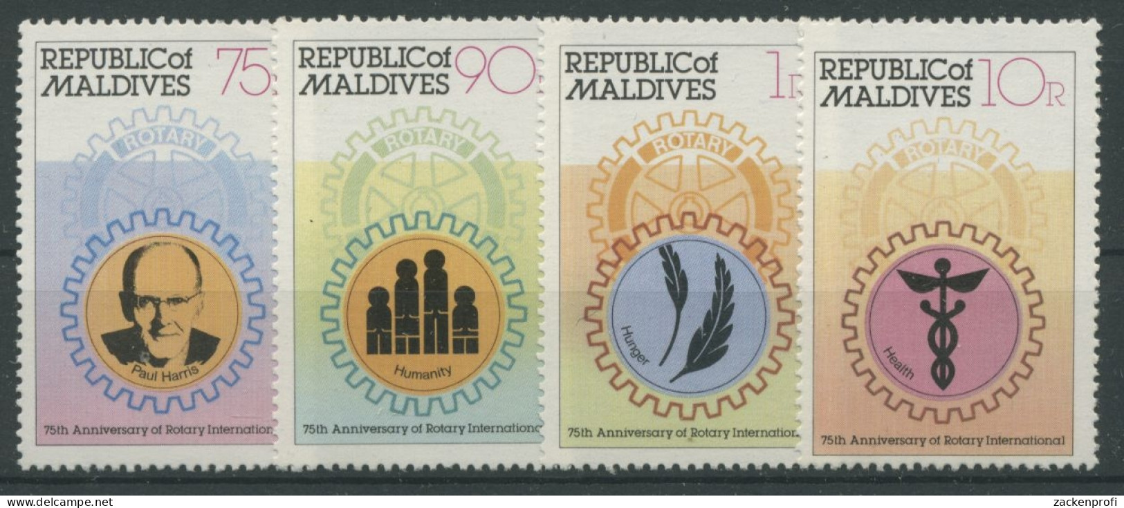 Malediven 1980 75 Jahre Rotary International 870/73 Postfrisch - Maldivas (1965-...)
