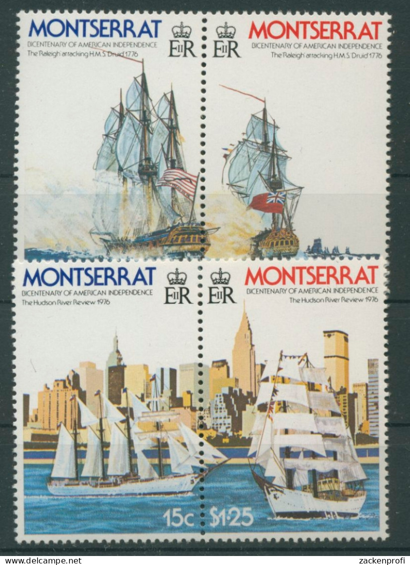 Montserrat 1976 200 Jahre Unabhängigkeit Amerikas Schiffe 359/62 ZD Postfrisch - Montserrat