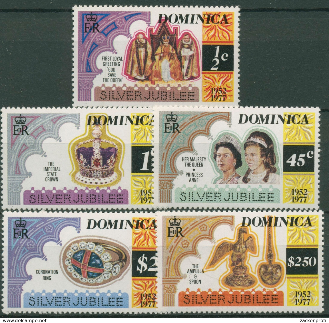 Dominica 1977 25 Jahre Königin Elisabeth 525/29 Postfrisch - Dominica (...-1978)